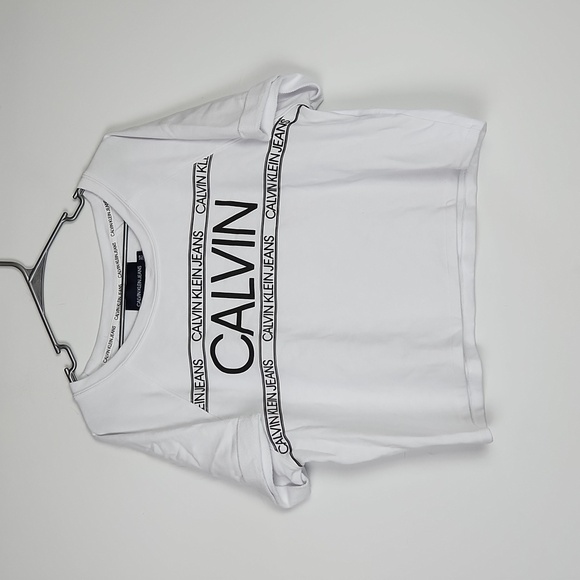 Short Sleeve Cropped Top by Calvin Klein Jeans size XL - Picture 1 of 5
